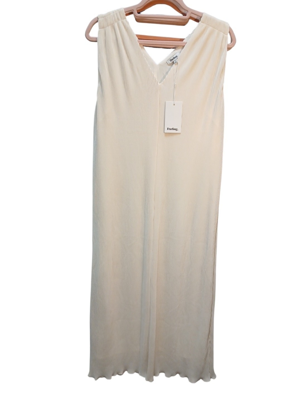 Darling Cream Sleeveless V-Neck Maxi Dress Size Small #230